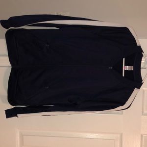 It is zip up jacket.